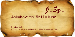 Jakubovits Szilviusz névjegykártya